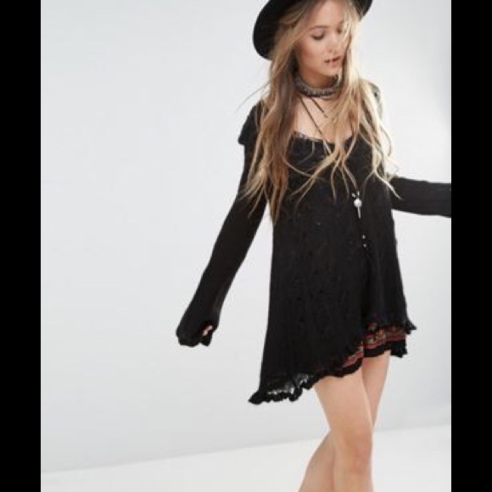 NWT Free People Waterfall Black Sweater - Picture 3 of 8